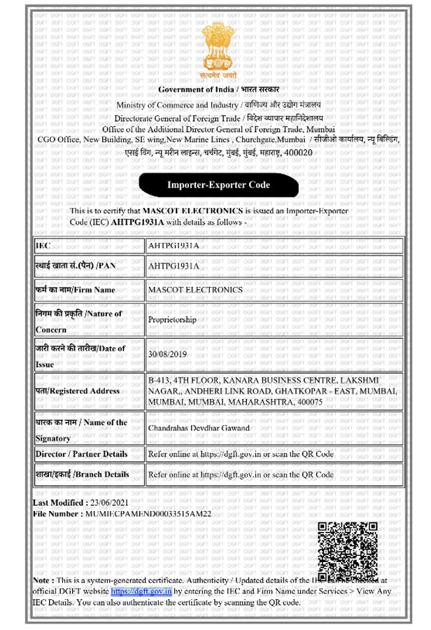 Certificate 